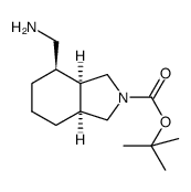 Racemic-(3aR,4R,7aS)-叔-丁基 4-(氨基甲基)六氢-1H-异吲哚-2(3H)-甲酸基酯结构式