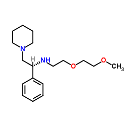 (1R)-N-[2-(2-Methoxyethoxy)ethyl]-1-phenyl-2-(1-piperidinyl)ethanamine结构式