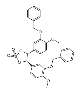 (4R,5R)-4,5-bis(3-(benzyloxy)-4-methoxyphenyl)-1,3,2-dioxathiolane 2,2-dioxide结构式