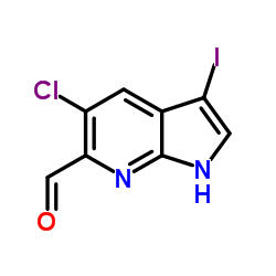 5-Chloro-3-iodo-1H-pyrrolo[2,3-b]pyridine-6-carbaldehyde Structure