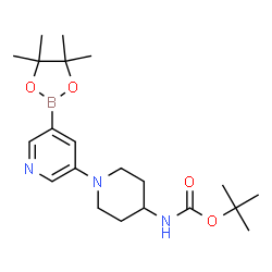 5-(4-[(tert-Butoxycarbonyl)amino]piperidin-1-yl)pyridine-3-boronic acid pinacol ester图片