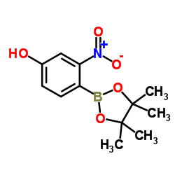 3-Nitro-4-(4,4,5,5-tetramethyl-1,3,2-dioxaborolan-2-yl)phenol结构式