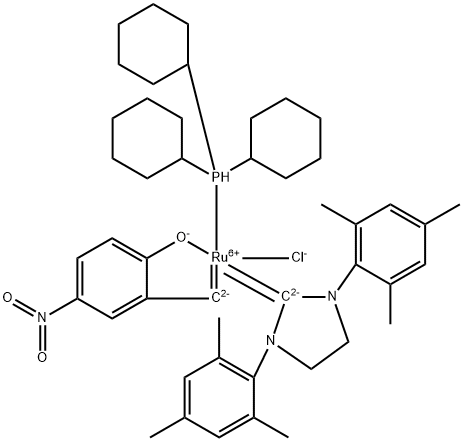 [1,3-双(2,4,6-三甲基苯基咪唑啉-2-基)(三环己基膦)-(2-氧代5-硝基亚苄基)氯化钌(II)Nitro-LatMet图片