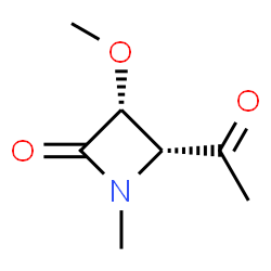 2-Azetidinone, 4-acetyl-3-methoxy-1-methyl-, cis- (9CI) structure