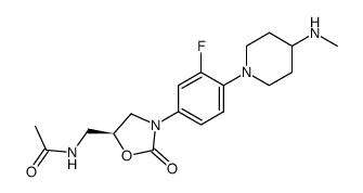 (S)-N-[[3-[4-[4-(N-methyl-)amino piperidine-1-yl]-3-fluorophenyl]-2oxo-oxazolidin-5-yl]methyl]acetamide结构式