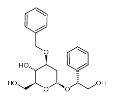 (R)-2-hydroxy-1-phenylethyl-3-O-benzyl-2-deoxy-L-glucoside结构式