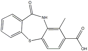 9-methyl-11-oxo-10,11-dihydrodibenzo[b,f][1,4]thiazepine-8-carboxylic acid结构式