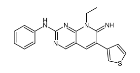 (8-ethyl-7-imino-6-thiophen-3-yl-7,8-dihydro-pyrido[2,3-d]pyrimidin-2-yl)-phenylamine结构式