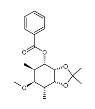 1-O-benzoyl-4,6-deoxy-4,6-dimethyl-5-O-methyl-2,3-O-(1-methylethylidene)-D-allo-inositol结构式