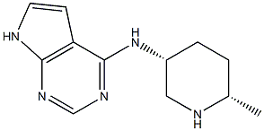 N-((3R,6S)-6-methylpiperidin-3-yl)-7H-pyrrolo[2,3-d]pyrimidin-4-amine Structure