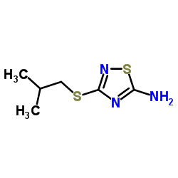 3-ISOBUTYLSULFANYL-[1,2,4]THIADIAZOL-5-YLAMINE structure