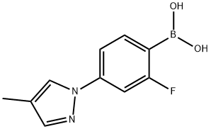 2-Fluoro-4-(4-methyl-1H-pyrazol-1-yl)phenylboronic acid结构式