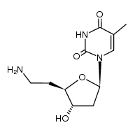 1-(6-amino-2,5,6-trideoxy-β-D-erythro-hexofuranosyl)thymine结构式