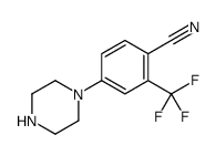 2-(TRIFLUOROMETHYL)-4-(PIPERAZIN-1-YL)BENZONITRILE structure