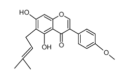 5,7-dihydroxy-3-(4-methoxyphenyl)-6-(3-methylbut-2-enyl)-4H-chromen-4-one结构式