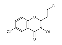 6-chloro-2-(2-chloro-ethyl)-3-hydroxy-2,3-dihydro-benzo[e][1,3]oxazin-4-one结构式