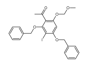 2',4'-bis(benzyloxy)-3'-iodo-6'-(methoxymethoxy)acetophenone结构式
