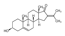 3β-Hydroxy-16-(1-methylethylidene)androst-5-en-17-one结构式