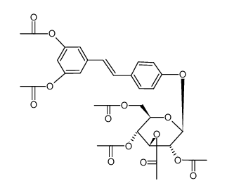 (E)-1-(3,5-diacetoxy)-2-(4'-O-2,3,4,6-tetraacetyl-β-D-glucopyranosidophenyl)ethene Structure
