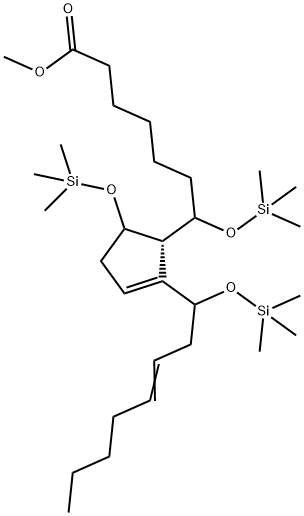 7,9,13-Tris[(trimethylsilyl)oxy]prosta-11,15-dien-1-oic acid methyl ester结构式