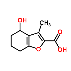 4-Hydroxy-3-methyl-4,5,6,7-tetrahydro-1-benzofuran-2-carboxylic acid结构式