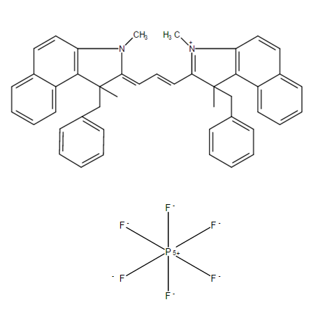 1-Benzyl-2-[3-(1-benzyl-1,3-dimethyl-1H-benzo[e]indol-2(3H)-ylidene)-1-propen-1-yl]-1,3-dimethyl-1H-benzo[e]indol-3-ium Hexafluorophosphate structure