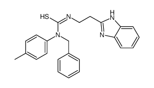 (9CI)-N-[2-(1H-苯并咪唑-2-基)乙基]-N-(4-甲基苯基)-N-(苯基甲基)-硫脲结构式