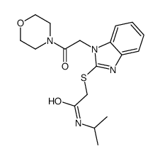 Acetamide, N-(1-methylethyl)-2-[[1-[2-(4-morpholinyl)-2-oxoethyl]-1H-benzimidazol-2-yl]thio]- (9CI) Structure