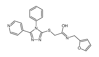 N-(furan-2-ylmethyl)-2-[(4-phenyl-5-pyridin-4-yl-1,2,4-triazol-3-yl)sulfanyl]acetamide Structure