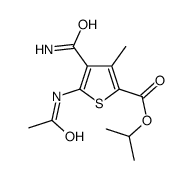 propan-2-yl 5-acetamido-4-carbamoyl-3-methylthiophene-2-carboxylate结构式