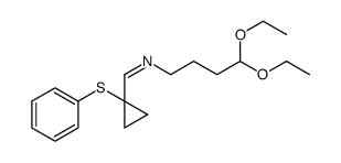 N-(4,4-diethoxybutyl)-1-(1-phenylsulfanylcyclopropyl)methanimine Structure
