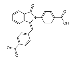 4-{1-[1-(4-Nitro-phenyl)-meth-(Z)-ylidene]-3-oxo-1,3-dihydro-isoindol-2-yl}-benzoic acid Structure