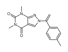 5,7-dimethyl-2-(1-p-tolyl-vinyl)-2,7-dihydro-pyrazolo[3,4-d]pyrimidine-4,6-dione Structure