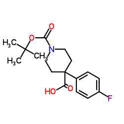 Boc-4-(4-氟苯基)-哌啶-4-羧酸结构式