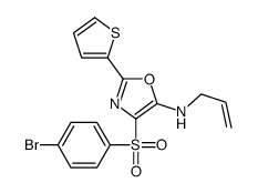 4-(4-bromophenyl)sulfonyl-N-prop-2-enyl-2-thiophen-2-yl-1,3-oxazol-5-amine结构式