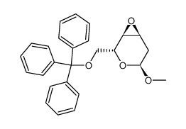 methyl 3,4-anhydro-2-deoxy-6-O-(triphenylmethyl)-α-D-ribo-hexopyranoside结构式