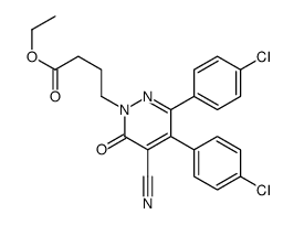 ethyl 4-[3,4-bis(4-chlorophenyl)-5-cyano-6-oxopyridazin-1-yl]butanoate结构式