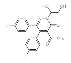 4-acetyl-5,6-bis(4-chlorophenyl)-2-(1-hydroxypropan-2-yl)pyridazin-3-one Structure