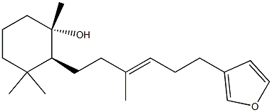 (1S)-2β-[(E)-6-(3-Furyl)-3-methyl-3-hexenyl]-1,3,3-trimethylcyclohexanol结构式