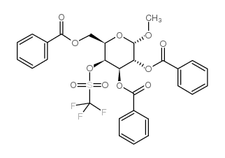 [(2R,3S,4R,5R,6S)-4,5-dibenzoyloxy-6-methoxy-3-(trifluoromethylsulfonyloxy)oxan-2-yl]methyl benzoate Structure