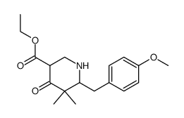 6-(4-methoxy-benzyl)-5,5-dimethyl-4-oxo-piperidine-3-carboxylic acid ethyl ester结构式