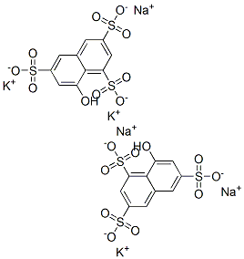 8-hydroxynaphthalene-1,3,6-trisulphonic acid, potassium sodium salt结构式