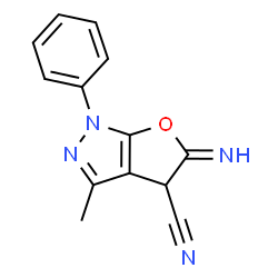1H-Furo[2,3-c]pyrazole-4-carbonitrile,4,5-dihydro-5-imino-3-methyl-1-phenyl- Structure