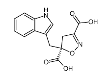 (3S)-5-(3-indolylmethyl)-4,5-dihydroisoxazole-3,5-dicarboxylic acid Structure