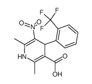 (-)-1,4-dihydro-2,6-dimethyl-5-nitro-4-(2-trifluoromethylphenyl)-pyridine-3-carboxylic acid结构式