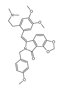 6-{1-[2-(2-dimethylaminoethyl)-4,5-dimethoxyphenyl]meth-(E)-ylidene}-7-(4-methoxybenzyl)-6,7-dihydro[1,3]dioxolo[4,5-e]isoindol-8-one结构式