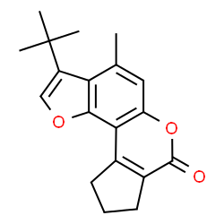 3-(tert-butyl)-4-methyl-9,10-dihydrocyclopenta[c]furo[2,3-f]chromen-7(8H)-one Structure
