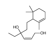 4-ethyl-6-(2,6,6-trimethyl-2-cyclohexenyl)-2-hexene-1,4-diol cyclized picture
