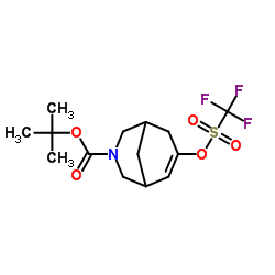 2-Methyl-2-propanyl 7-{[(trifluoromethyl)sulfonyl]oxy}-3-azabicyclo[3.3.1]non-6-ene-3-carboxylate Structure