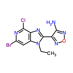 4-(6-Bromo-4-chloro-1-ethyl-1H-imidazo[4,5-c]pyridin-2-yl)-1,2,5-oxadiazol-3-amine Structure